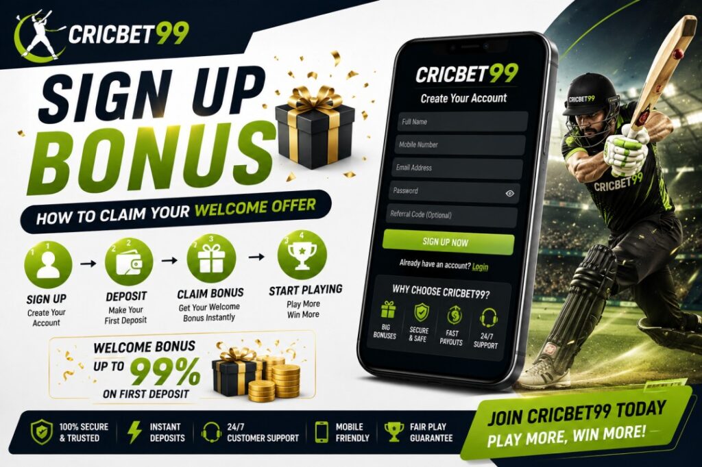 Cricbet99 Sign Up Bonus